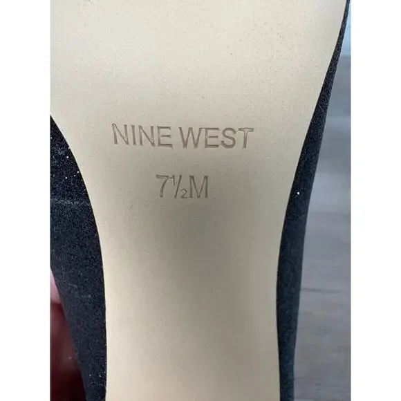 Nine West Ezra Black Glitter Women's 4" Heel Pumps Size 7.5 NWOB - Picture 7 of 7